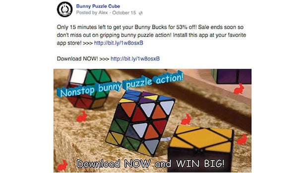 Facebook promotional post example